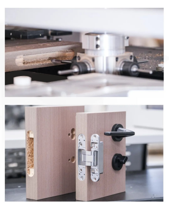 Excitech CNC integruotos durų, sienų ir spintos gamybos sprendimas.